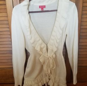Cream tie cardigan